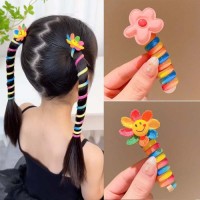 (6 Pcs) Cute Kids Telephone Wire Hair Bands Girls Elastic Hair Bands Bands Ponytail Hair Accessories