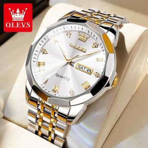 PREMIUM DIAMOND CUT OLEVS Watch White