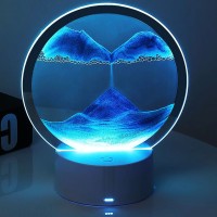 3D Moving Sand Art Table Lamp, USB Color Changing Touch Quicksand Night Light, 3D Hourglass Deep Sea Sandscape Sand Painting