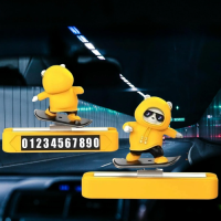 Cute Panda Skateboard for Car, ShowCase, Office table, desk -anti stress with magnetic number- ফুল সিলিকন বডি