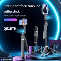 Q515TK Extendable 71″ Ai Face Tracking Gimbal Selfie Stick Tripod with Wireless Remote – Black
