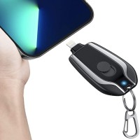 Emergency Charger, Keychain Phone Charger, Fast Finger 1500mah Charging, Key Ring Cell Phone Charger, Compatible with, iOS Pin for Travel Apple Pin (Multicolor)