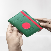 Elastic Band Artificial Leather Passport Cover RFID Blocking For Cards Travel Bangladesh Passport Holder Wallet.