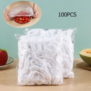 100 Pcs Disposable Food Cover Plastic Wrap Elastic Food